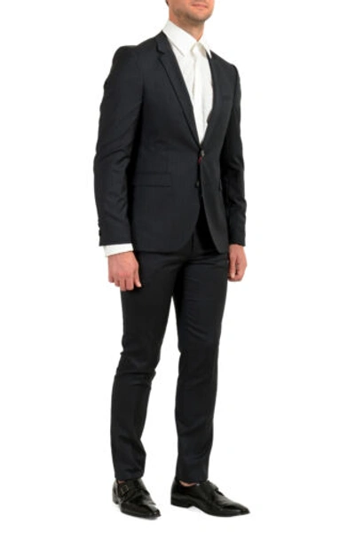 Pre-owned Hugo Boss Men's "phil/taylor182" Extra Slim Fit 100% Wool Two Button Suit In Blue