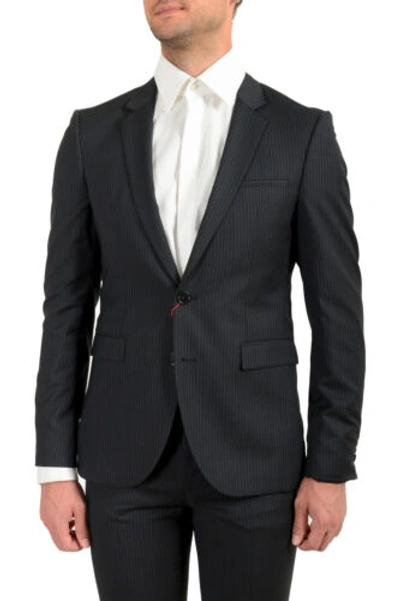 Pre-owned Hugo Boss Men's "phil/taylor182" Extra Slim Fit 100% Wool Two Button Suit In Blue