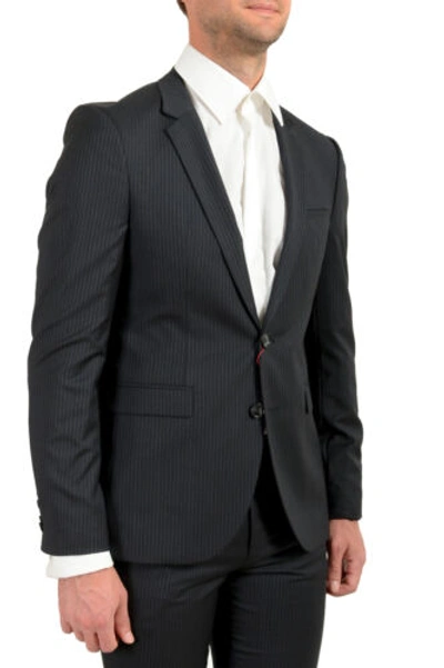 Pre-owned Hugo Boss Men's "phil/taylor182" Extra Slim Fit 100% Wool Two Button Suit In Blue