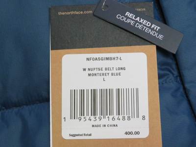 Pre-owned The North Face Womens  Nuptse Belt Long 700-down Insulated Hooded Jacket Blue