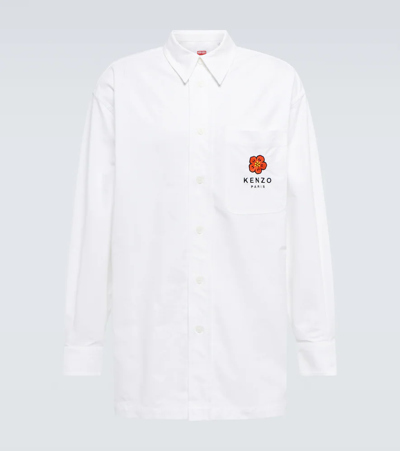Shop Kenzo Boke Flower Cotton Poplin Shirt In White