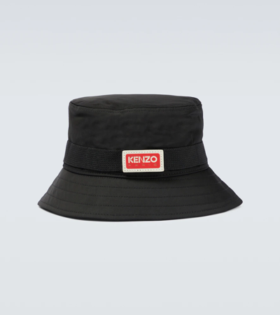 Shop Kenzo Logo Bucket Hat In Black
