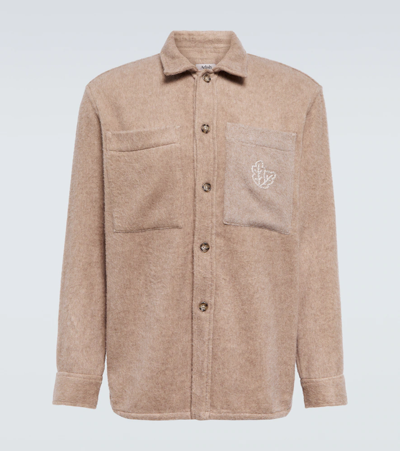 Shop Adish Embroidered Wool Jacket In Brown