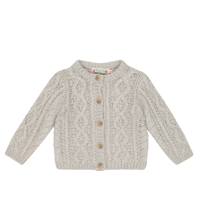 Shop Bonpoint Baby Bartolina Cardigan In Gris Chine Clair
