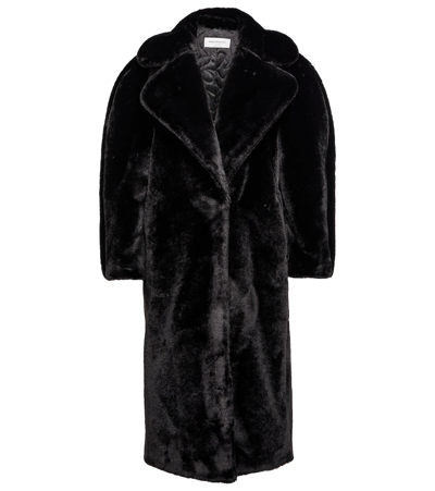 Shop Dries Van Noten Faux Fur Coat In Midnight