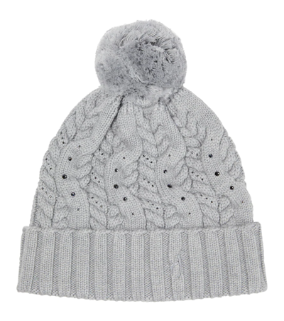 Shop Toni Sailer Lissy Wool Beanie With Swarovski® Crystals In Graphite