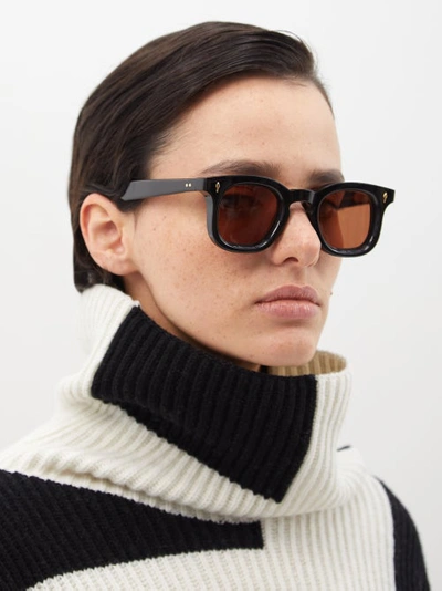 Devaux Square Acetate Sunglasses In Brown Multi Devaux Square Acetate Sunglasses In Brown Multi