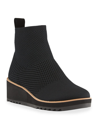 Shop Eileen Fisher London Knit Wedge Booties In Black