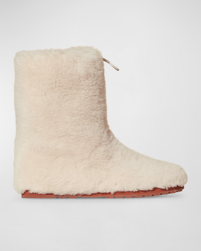 Shop Loro Piana Quinn Shearling Winter Ankle Boots In Dried Oregano