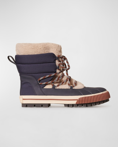 Shop Loro Piana Ben Nevis Lace-up Winter Boots In Navy Ancientpaper