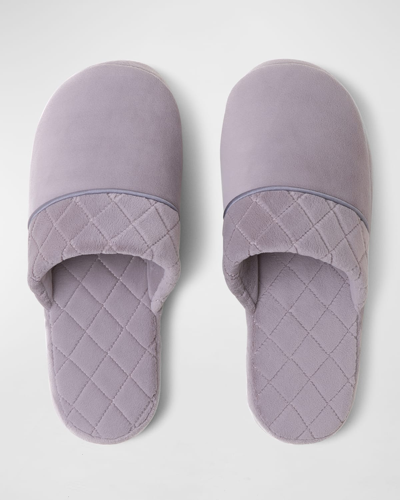Shop Barefoot Dreams Quilted Flat Slippers In Carbon
