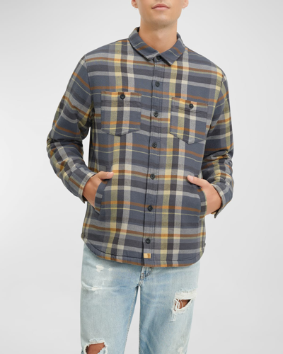 Shop Ugg Men's Braxton Sherpa-lined Plaid Shirt Jacket In Cymt