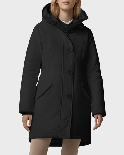 Shop Canada Goose Rossclair Button-front Parka In Black