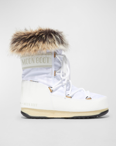 Shop Moon Boot Monaco Faux Fur Short Snow Boots In White