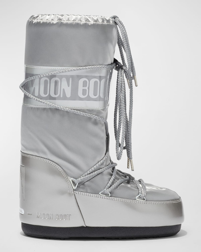 Moon Boot Classic Icon Bicolor Tall S In Silver | ModeSens