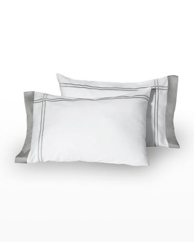 Signoria Firenze Sinfonia Pillowcases, Set Of 2 In White/silver Moon