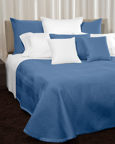 Shop Signoria Firenze Letizia Quilted King Coverlet In Airforce Blue