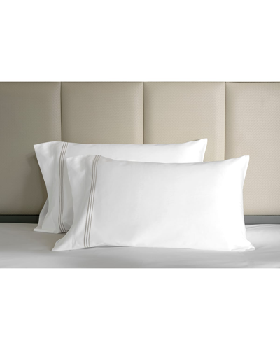 Shop Signoria Firenze Granduca 600 Thread Count King Pillowcases, Set Of 3 In White/pearl