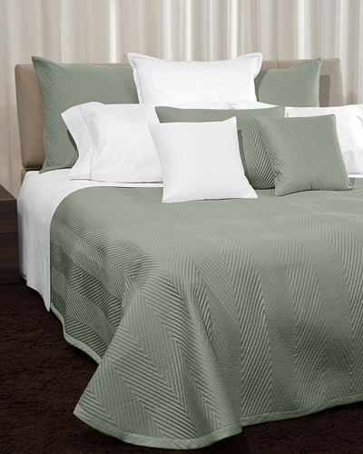 Shop Signoria Firenze Letizia Quilted Queen Coverlet In Silver Sage