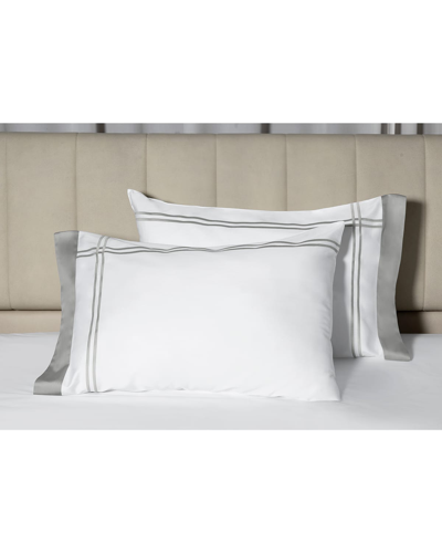 Shop Signoria Firenze 400-thread Count Cotton Standard Pillowcases, Set Of 2 In White/silver Moon