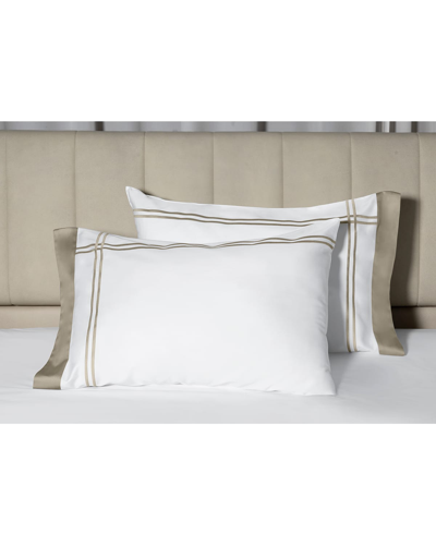 Shop Signoria Firenze 400-thread Count Cotton Standard Pillowcases, Set Of 2 In White/khaki