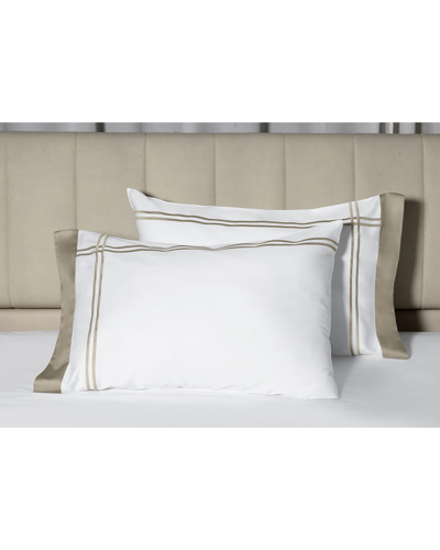 Signoria Firenze Sinfonia Pillowcases, Set Of 2 In White/khaki