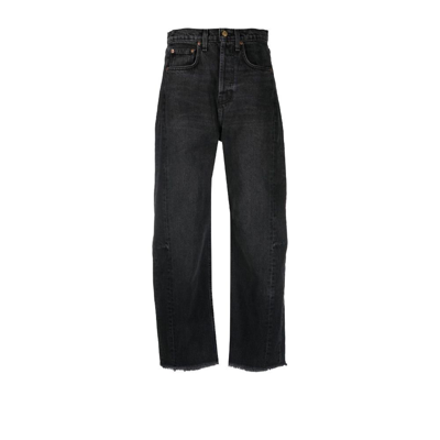 Shop B Sides Blue Core Lasso Wide Leg Jeans In Stil Black