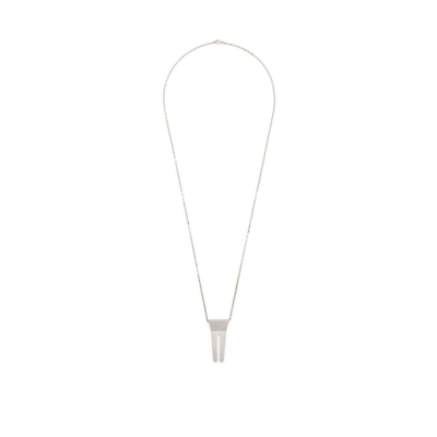 Shop Rick Owens Silver-tone Open Trunk Pendant Necklace