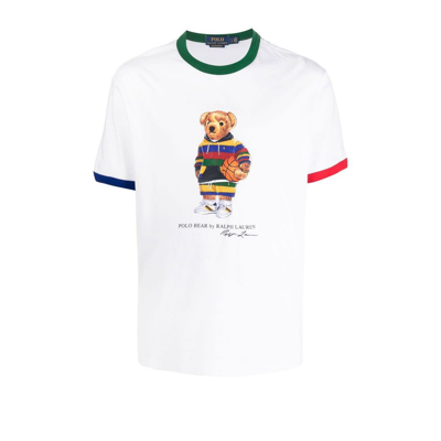 Shop Polo Ralph Lauren White Polo Bear Cotton T-shirt