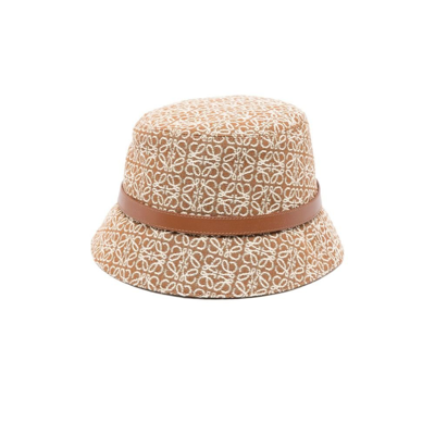 Shop Loewe Brown Anagram Print Bucket Hat