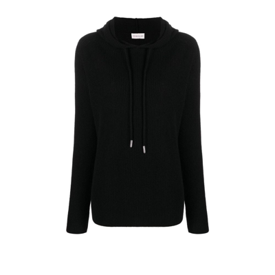 Shop Moncler Logo Patch Hoodie - Women's - Cashmere/virgin Wool In Black