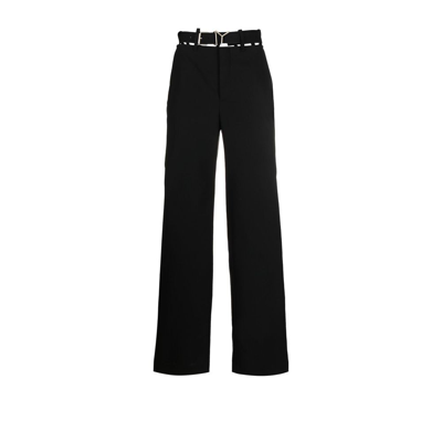 Shop Y/project Black Y-belt Wide Leg Trousers