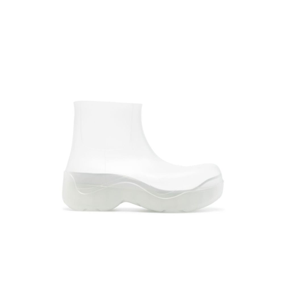 Shop Bottega Veneta White Puddle Rubber Boots In Neutrals