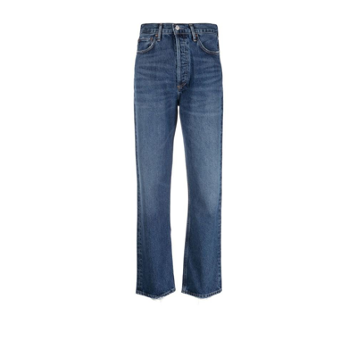 Shop Agolde Blue '90s Pinch High-rise Straight Jeans