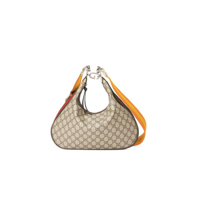 Shop Gucci Neutral Attache Large Shoulder Bag In Neutrals