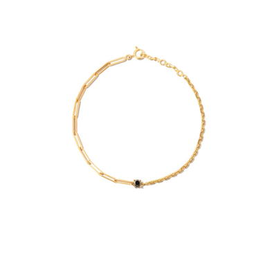 Yvonne Léon 18kt Yellow Gold Mixed Chain Diamond Bracelet In Gold