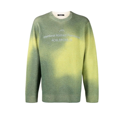 Shop A-cold-wall* Green Two-tone Knitted Sweater