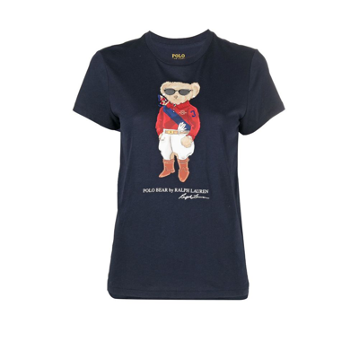 Shop Polo Ralph Lauren Blue Polo Bear Cotton T-shirt