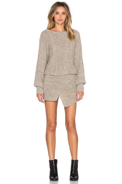 Shop Ayni Lupuna Asymmetrical Sweater Dress In Grey