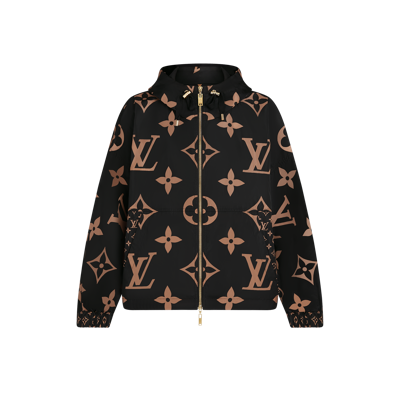 Pre-owned Louis Vuitton Parka With Hood And Mix Of Monogram Motifs In Black