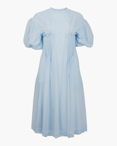 Shop Simone Rocha Tulle Puff-sleeve Sculpted T-shirt Dress In Baby Blue