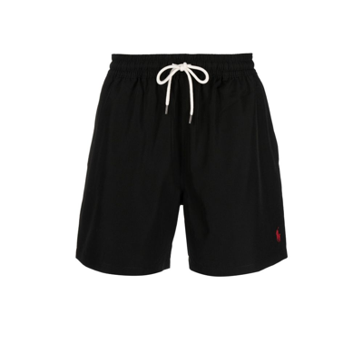 Shop Polo Ralph Lauren Blue Traveller Swim Shorts In Black