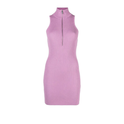 Shop Alyx Pink Ribbed-knit Mini Dress