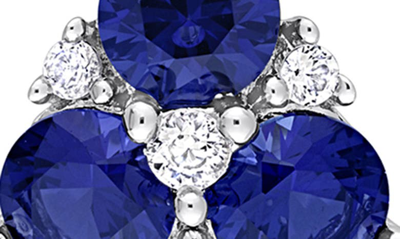 Delmar Sterling Silver Blue & White Cz Cluster Necklace & Earrings Set In Blue