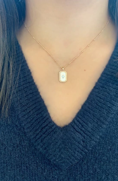 Sethi Couture Celeste Diamond Tag Pendant In Rose Gold