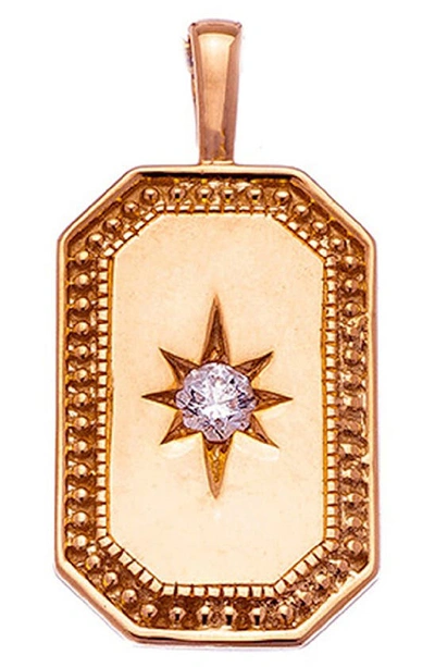 Shop Sethi Couture Celeste Diamond Tag Pendant In Rose Gold