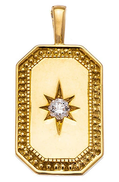 Shop Sethi Couture Celeste Diamond Tag Pendant In Yellow Gold