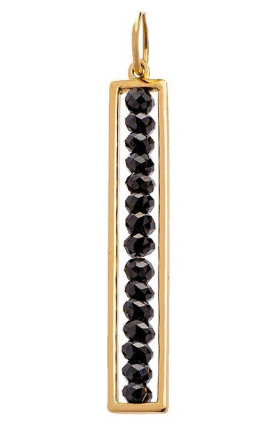 Sethi Couture Leila Black Diamond Linear Bar Pendant In Yellow