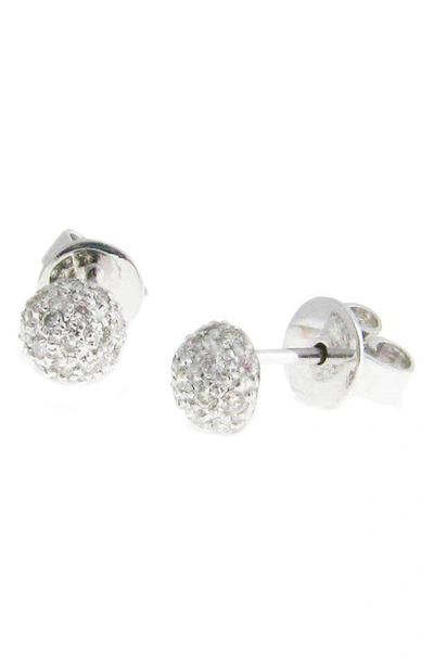 Shop Sethi Couture Pav� Diamond Ball Stud Earrings In White Gold/diamond