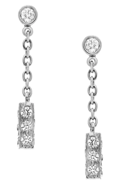 Shop Sethi Couture Diamond Linear Drop Earrings In White Gold/diamond